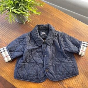 Burberry kid baby Vest jacket raincoat 9/12 months lightly fleeced blue boy girl